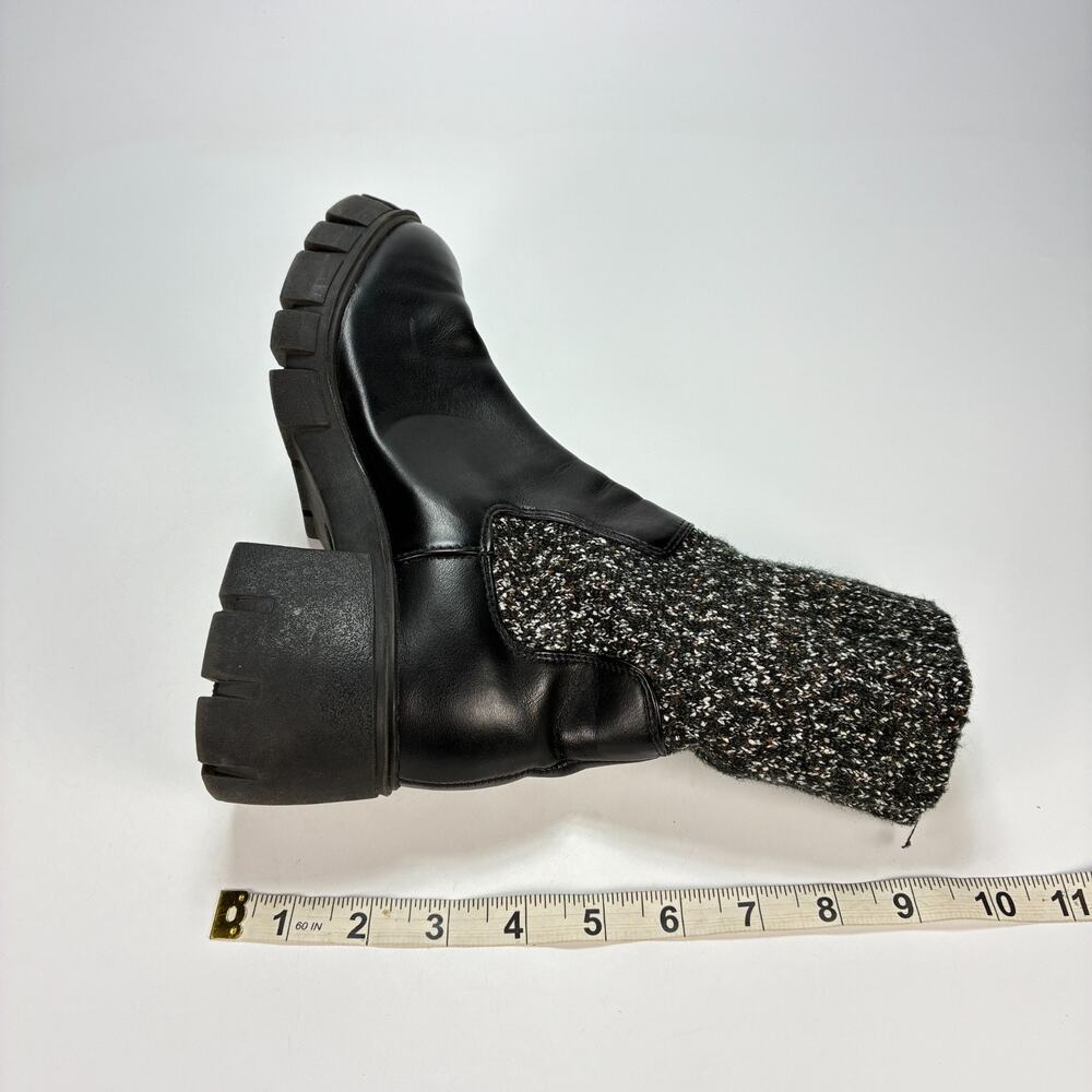 Universal Thread Keeley Chelsea Black Slip On Chunky Sock Boots Women's Size 6 - Picture 6 of 9